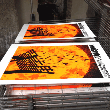 sps-049-Mogwai-printing Gesiebdruckte Konzertposter von Spiegelsaal.net für Mogwai. 2018, Primavera Sound Festival, Barcelona