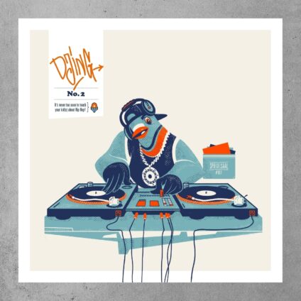 Hip Hop pigeon DJing large