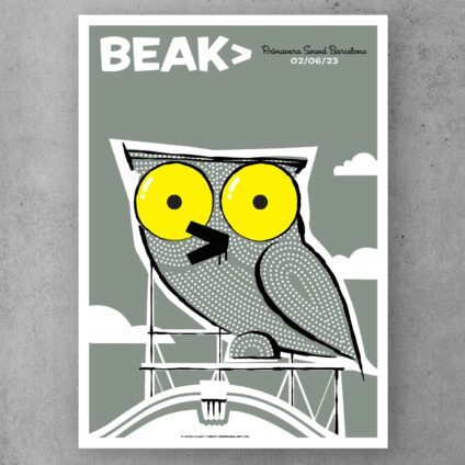 SPS-144_BEAK_grey Gig Poster for Beak>, Primavera Sound Festival 2023, by Spiegelsaal.net