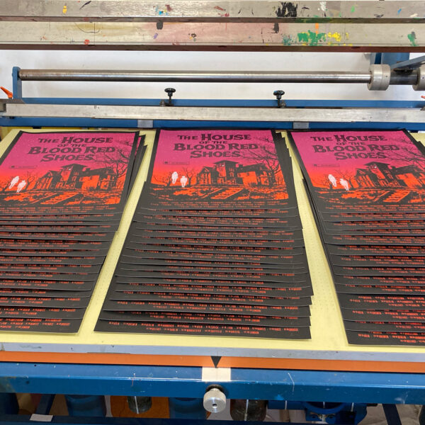handprinted gig posters