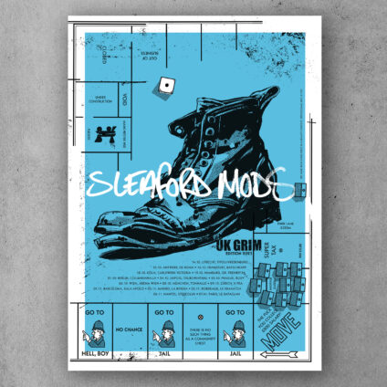 Sleaford Mods – Official European Tour Poster 2023 - Blue Variant