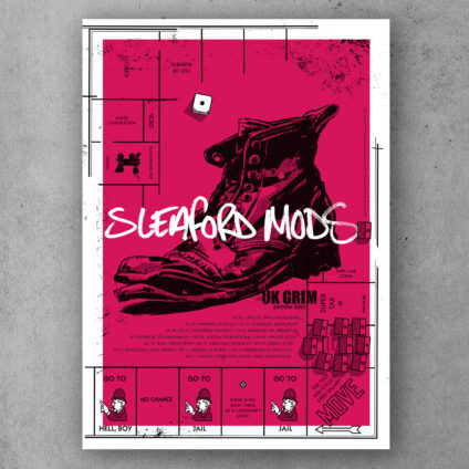 Sleaford Mods – Official European Tour Poster 2023 - Red Variant