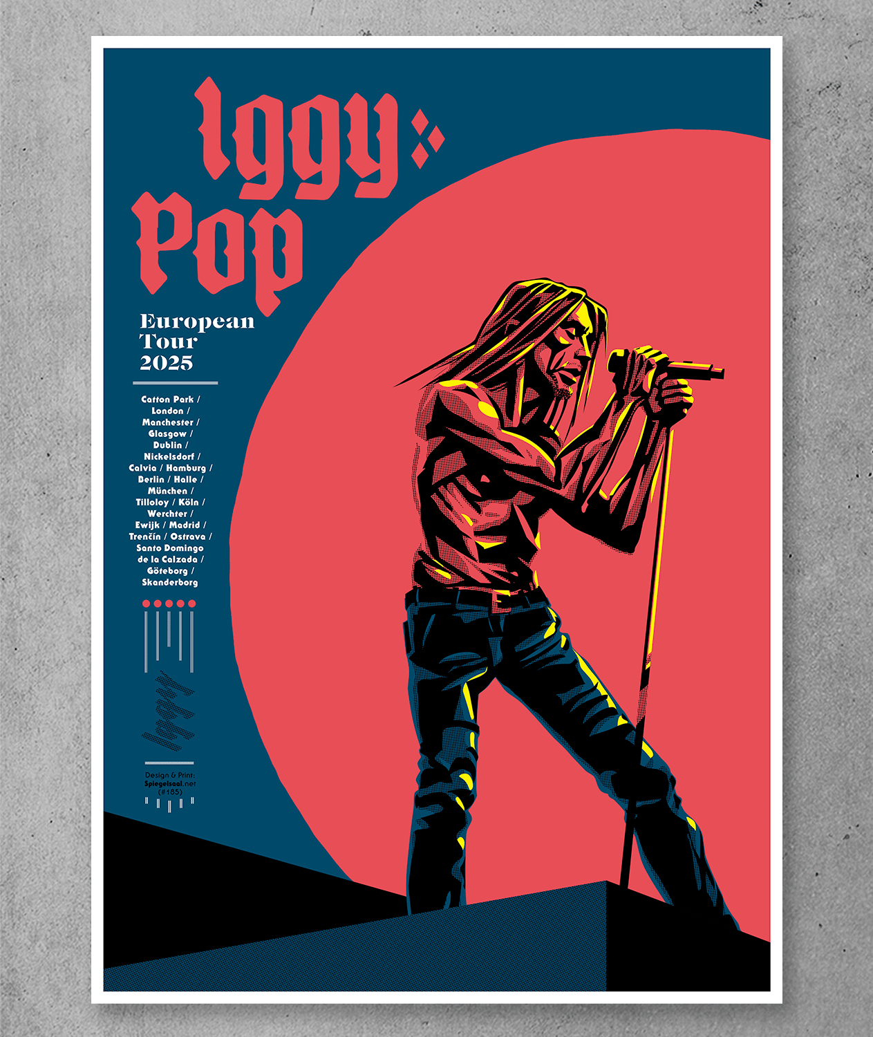 Screenprinted Tourposter Iggy Pop, European Tour 2025