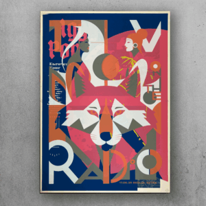 Scrennprinted Monoprint. Mix from different Gigposter motives.