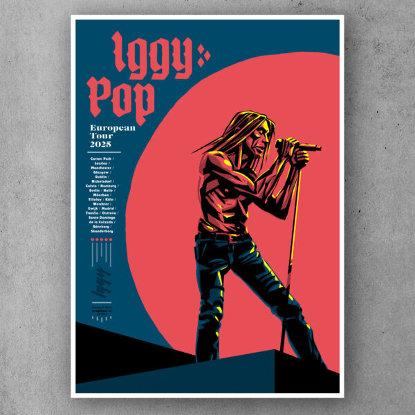 Screenprinted Tourposter Iggy Pop, European Tour 2025