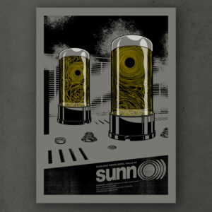 Motive für ein Siebdruck-Poster der Band SUNN 0)))