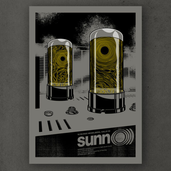 Motive für ein Siebdruck-Poster der Band SUNN 0)))