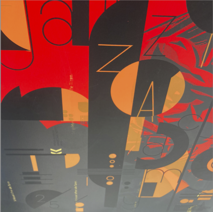 Test screen-print. Many designelements from different prints.
