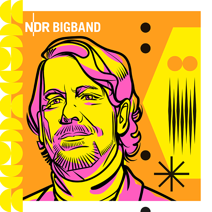 an album cover design concept for the NDT BigBand
