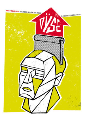 Design of the gig poster for Dÿse and their "MAU R" tour" 2025.