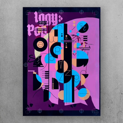 Scrennprinted Monoprint. Mix from different Gigposter motives.