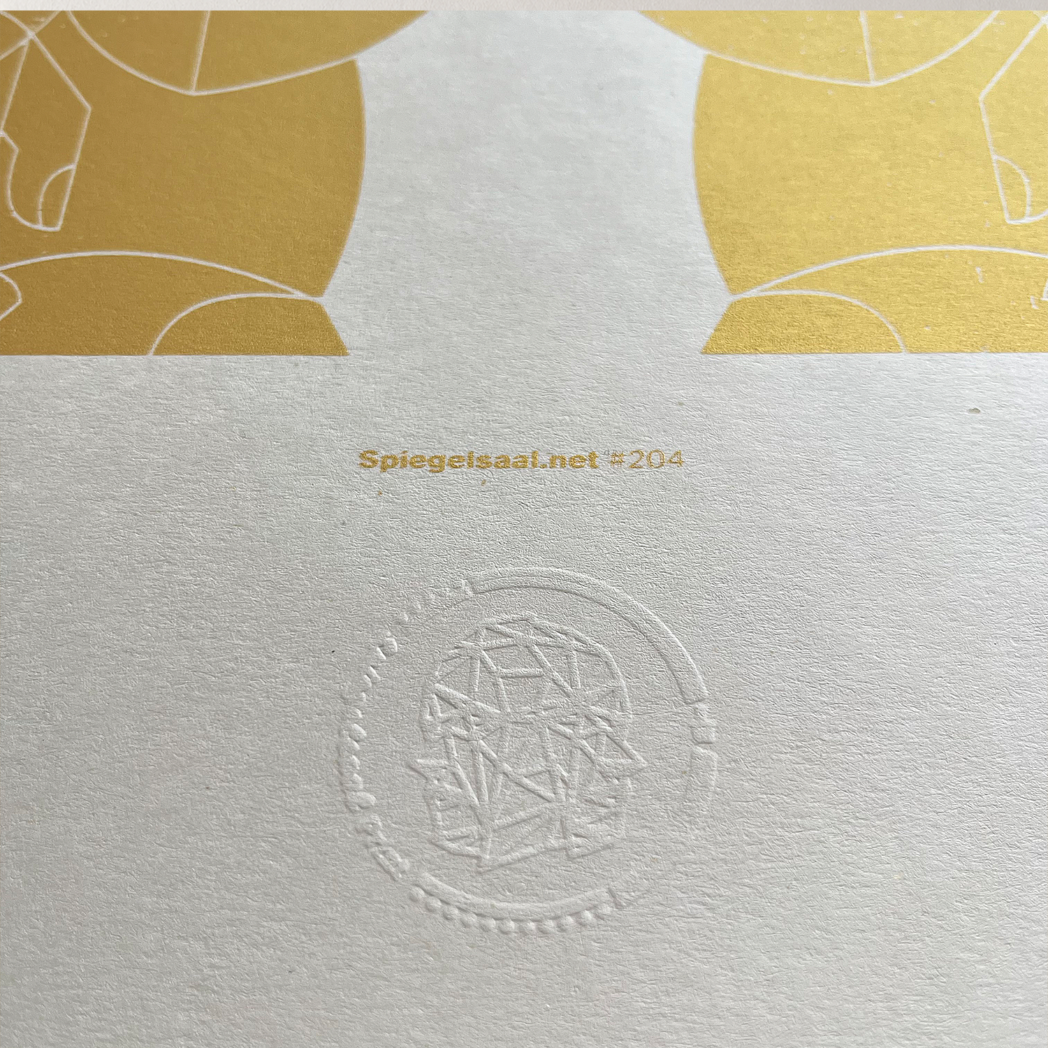 Image of detail from a screenprinted art print, Title: Gorilla, gold