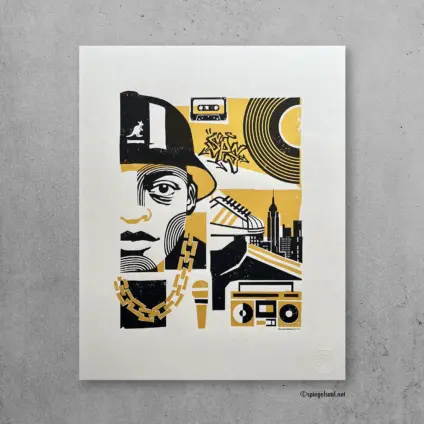 Image of a screenprinted art print, Title: HiHop